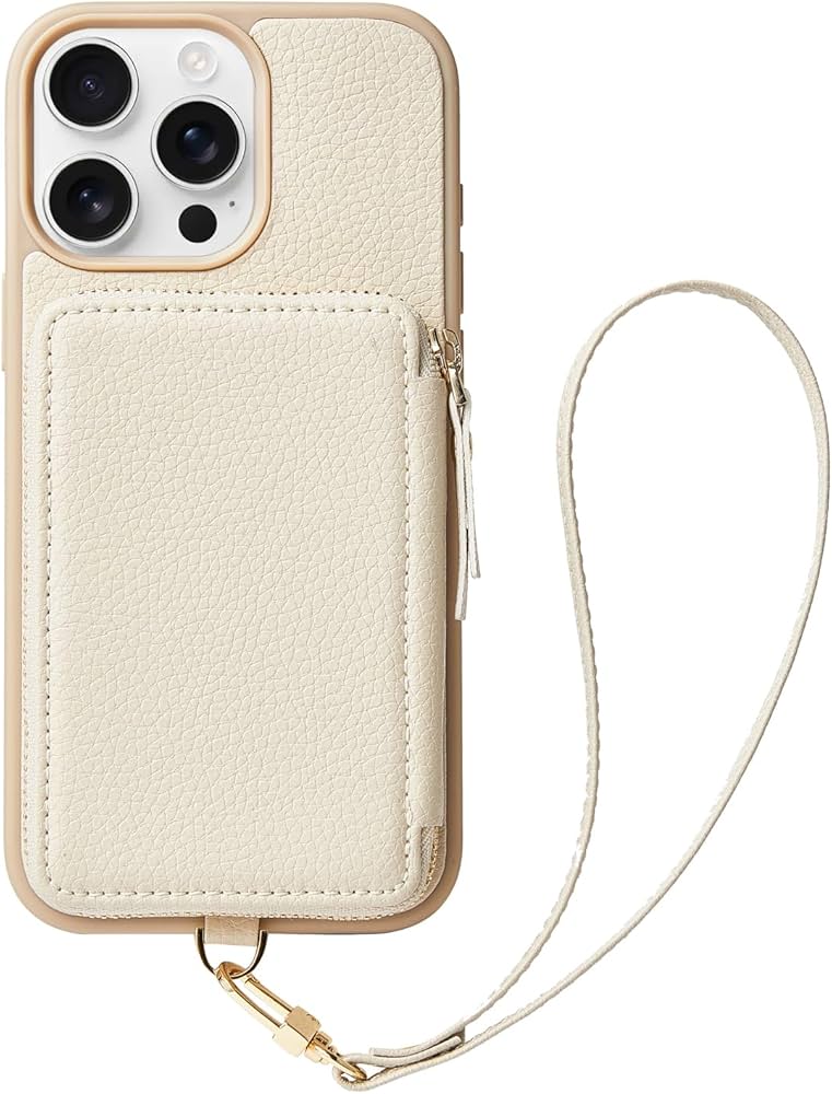 Amazon.com: ZVE for iPhone 13 ProMax Wallet Case with Wrist Strap