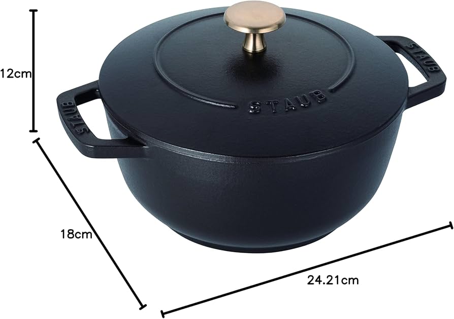 Amazon.co.jp: ストウブ(Staub) 「 ワナベ ブラック M 18cm 」 両手