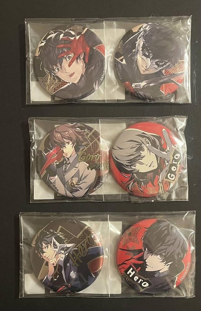 ペルソナ5 ザ・ロイヤル 楽コレ メタル風缶バッジ D-10賞 明智吾郎