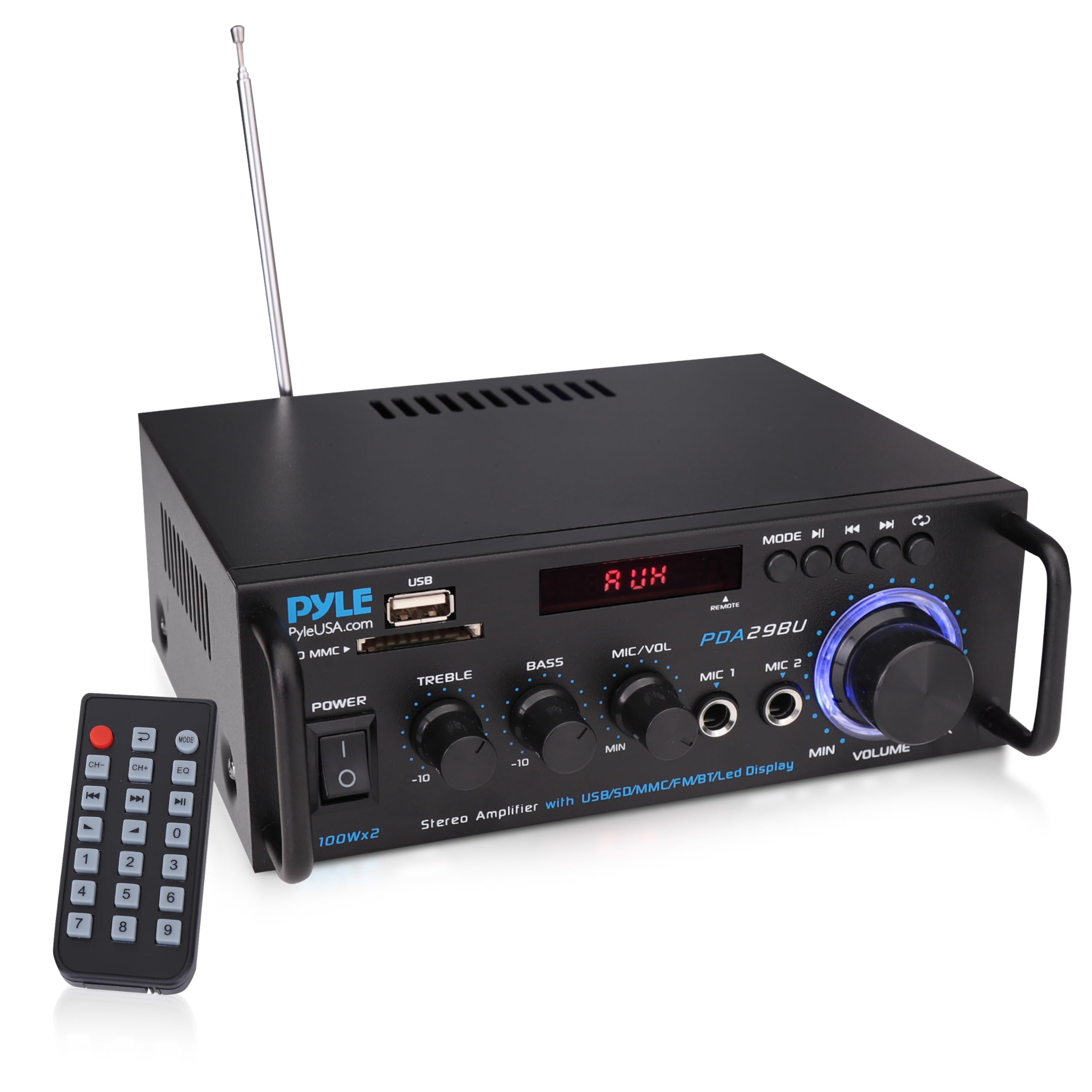 Amazon.com: Pyle 200W Stereo Power Amplifier with Bluetooth - Dual