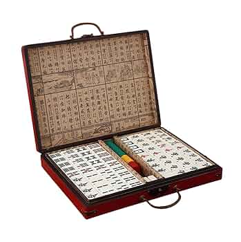 方城作楽 麻雀セット 背白 木製ケース付き 方城作楽 麻雀セット 背白