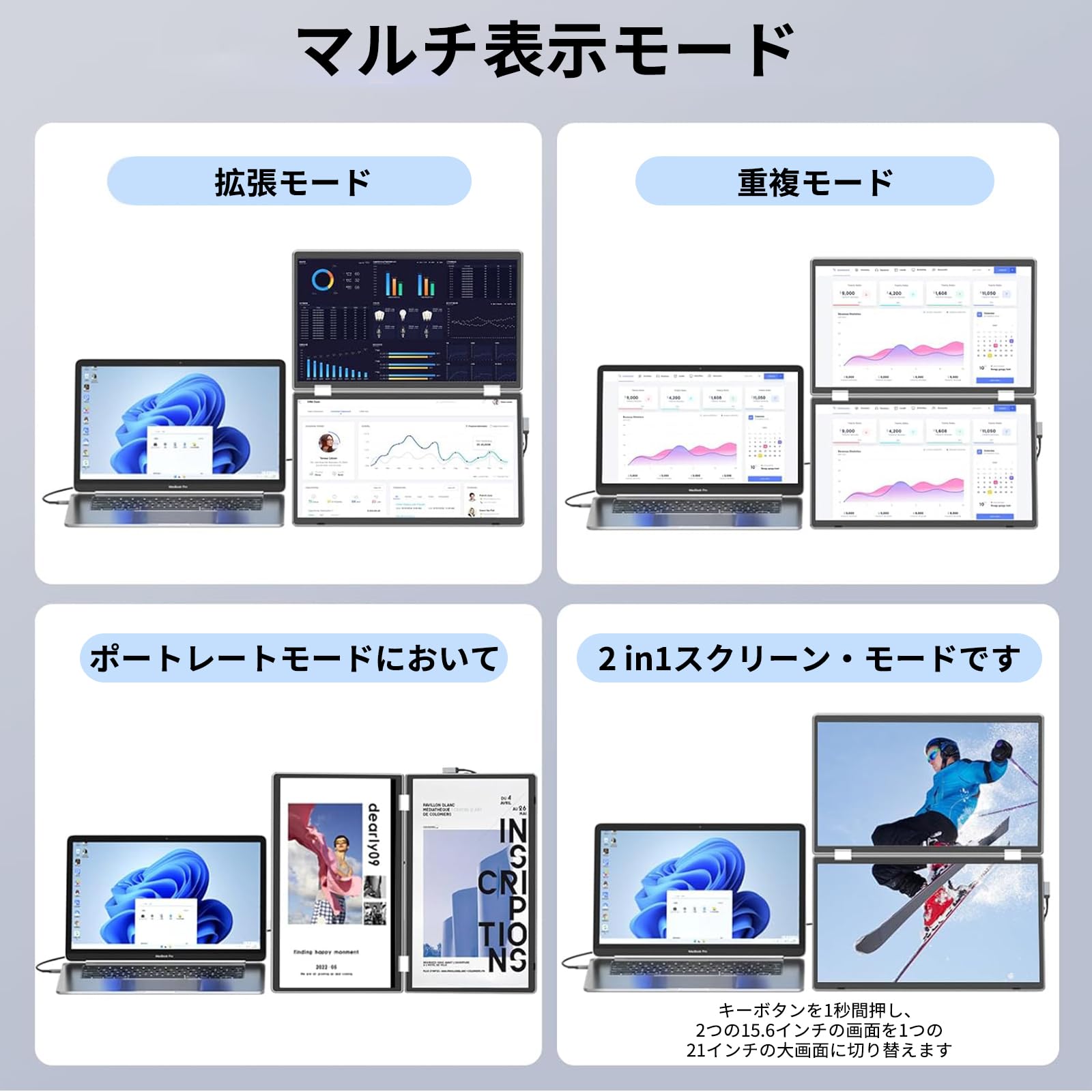 Amazon.co.jp: デュアルディスプレイ ダブルモニター トリプルモニター