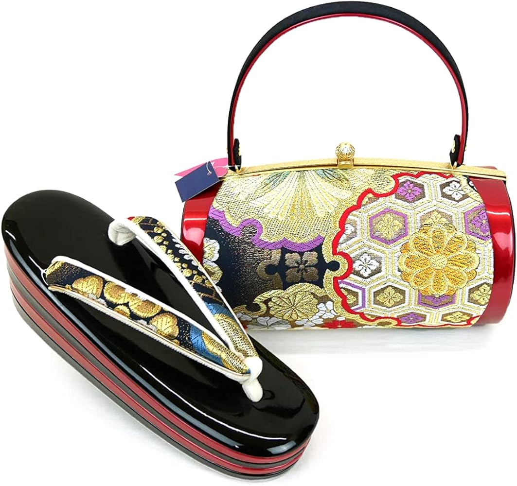 Amazon.co.jp: [京都うさぎ堂] Lサイズ 厚底 振袖用 草履バッグセット