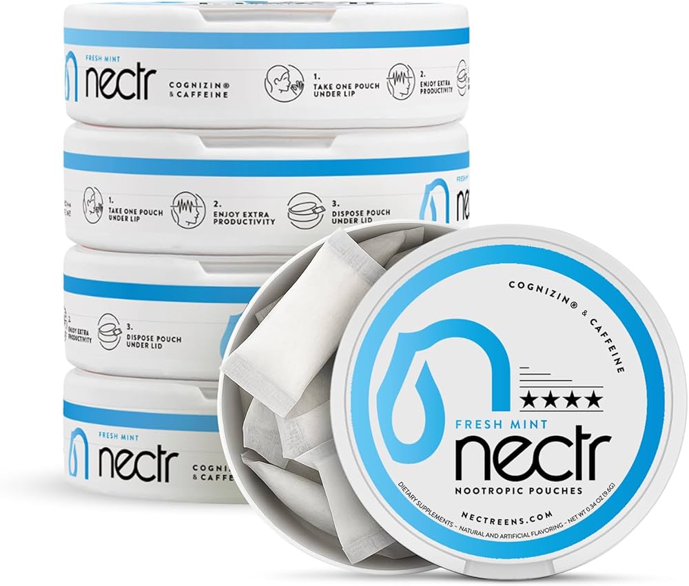 Amazon.com: Nectr Energy Nootropic Pouches – Fresh Mint Flavored