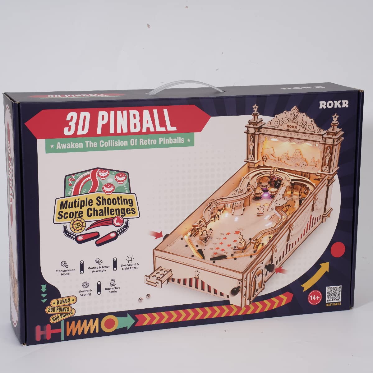 Amazon | ROKR 立体パズル 3D ピンボールマシン ゲーム機 電子工作