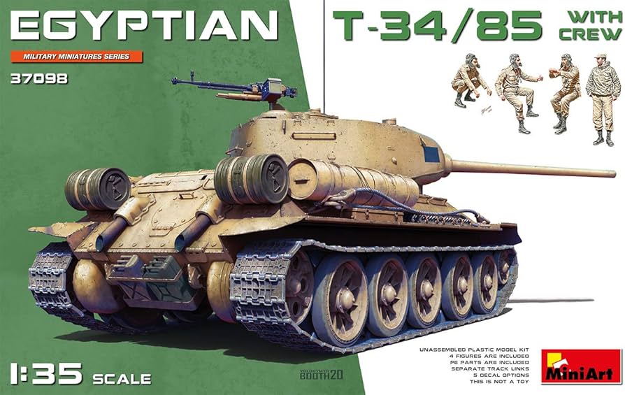 Amazon | ミニアート 1/35 エジプト軍 T-34/85 戦車兵4体付 プラモデル