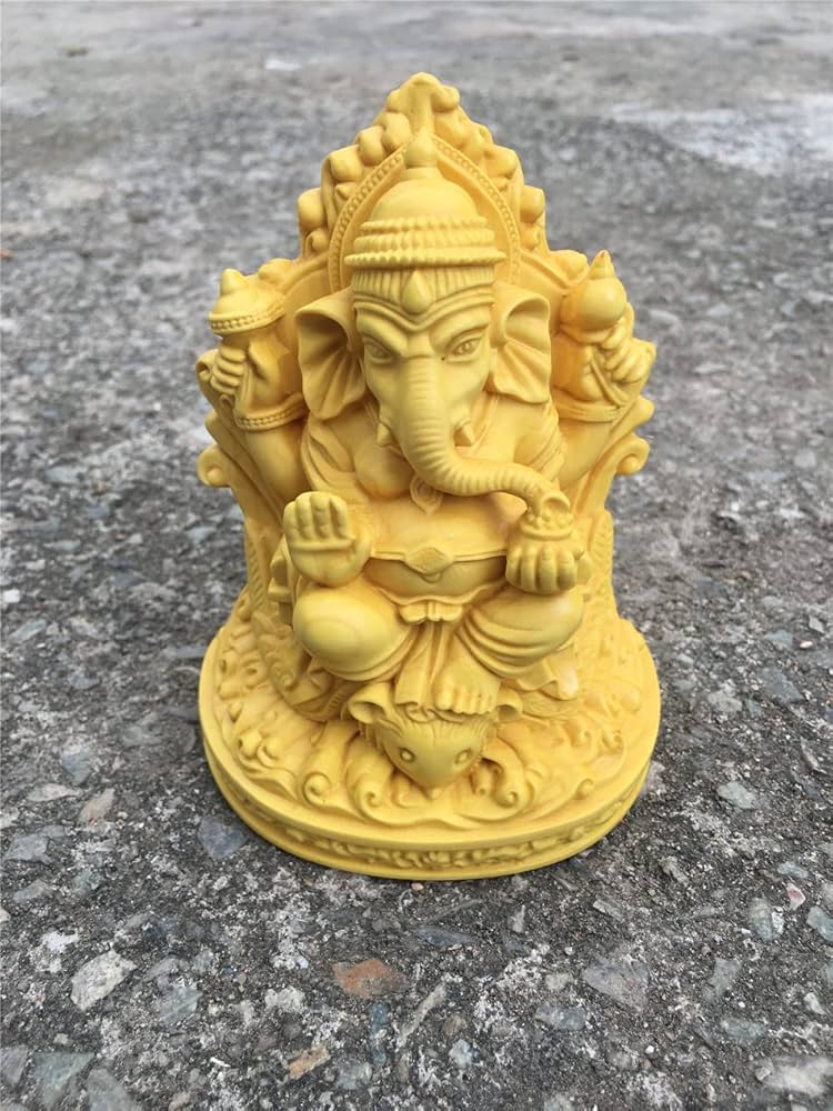 Amazon.co.jp: ガネーシャ 仏象 木彫り仏像 彫刻 置物 インドの神様