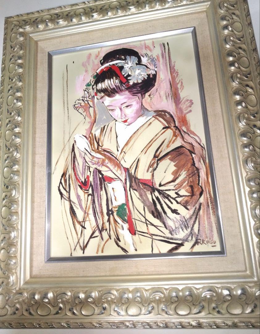 小磯良平画伯直筆 絵皿 1955年 超レア美術品 小磯良平画伯直筆 絵皿