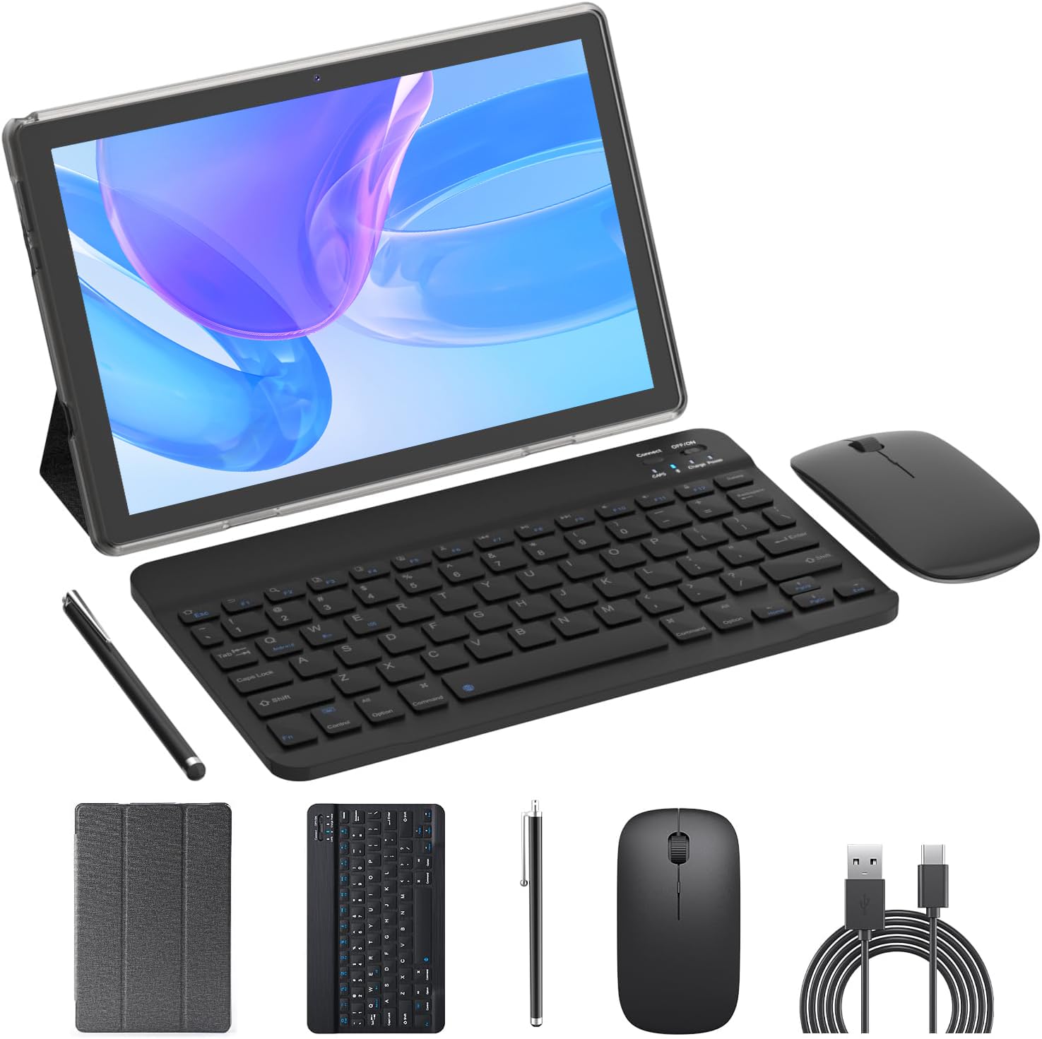 Android 14 Tablet 2 in 1 Tablets 10 Inch Tablet with Keyboard