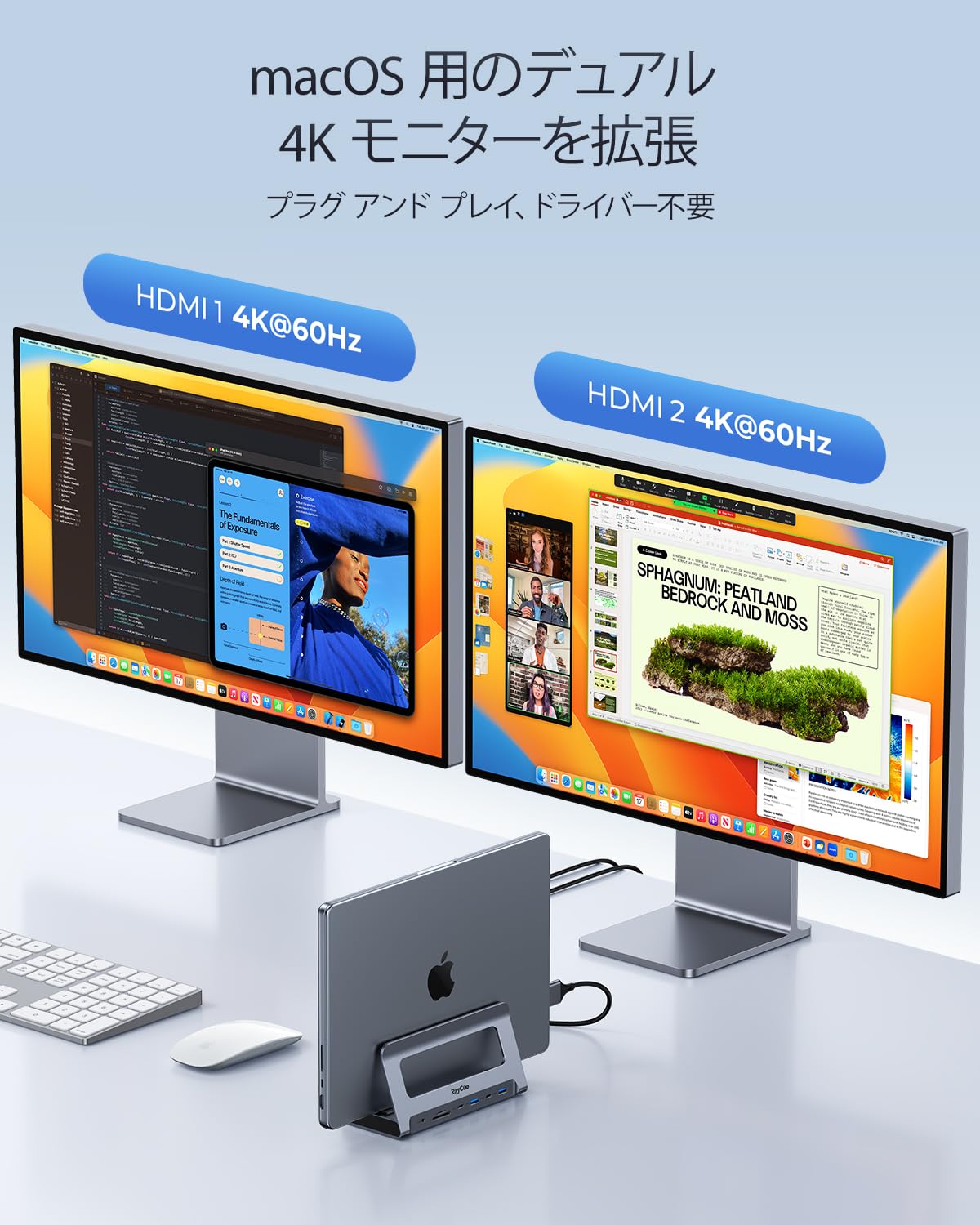 Amazon.co.jp: RayCue USB-C ドッキングステーション - デュアル