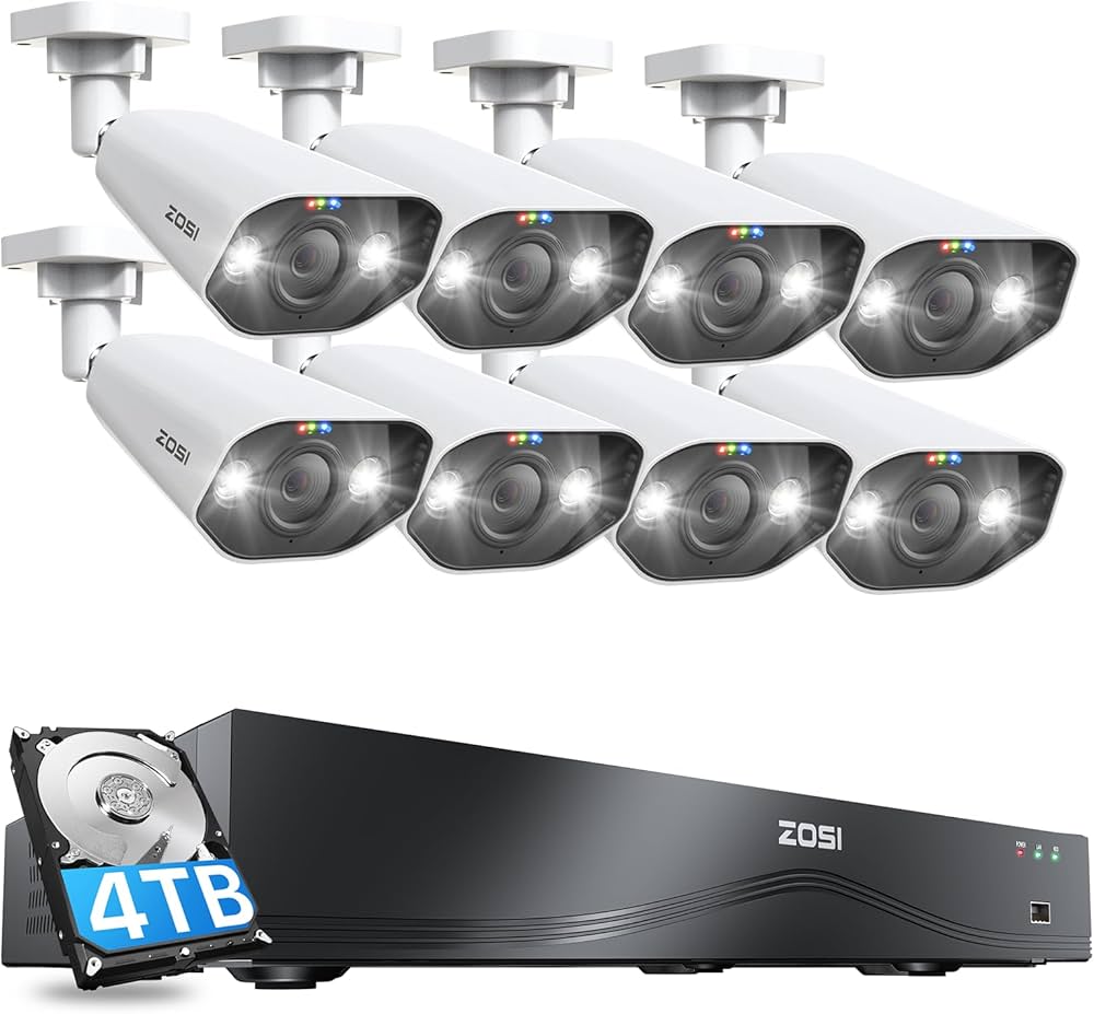 Amazon.co.jp: ZOSI 4k ultra 800万画素poe監視カメラ8台セット 屋外
