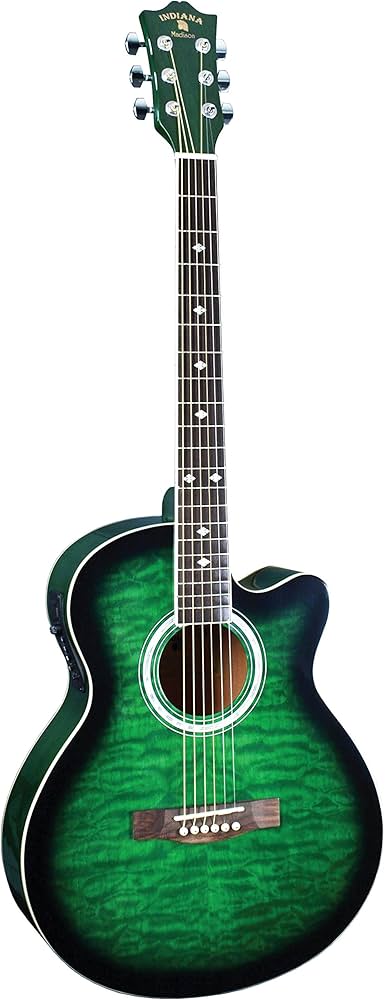 Amazon | INDIANA Madison MAD-QTGR エレアコ - Green Sunburst