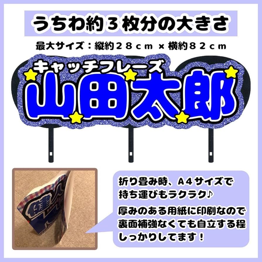 Amazon.co.jp: 連結文字セミオーダー青Lサイズ連結団扇 文字パネル