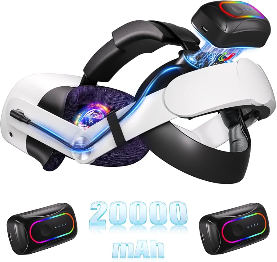 Amazon.com: 20000mAh Battery Head Strap Compatible with Meta