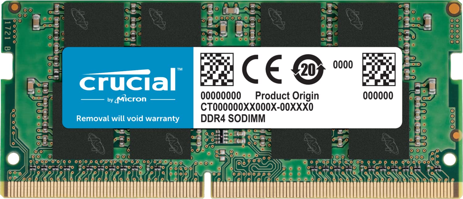 Crucial 32GB Single DDR4 2666 MT/S CL19 SODIMM 260-Pin Memory