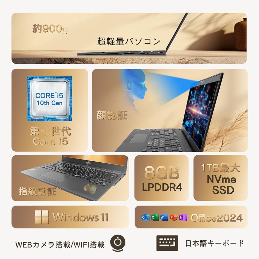 Amazon.co.jp: ノートパソコン u9310 MS office2024搭載 第10世代 Core