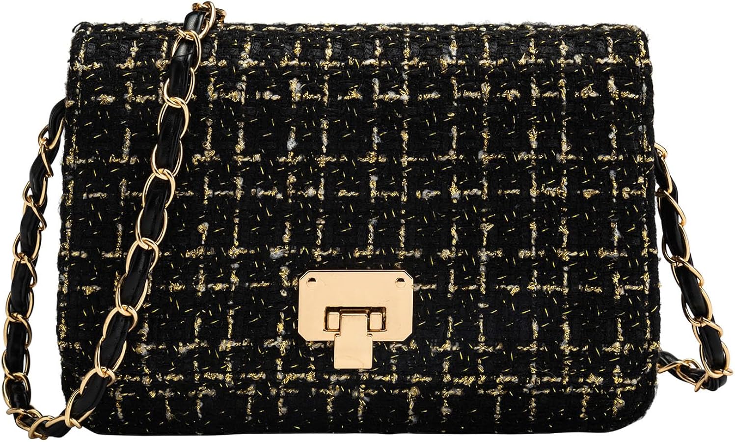 Amazon.com: Blisfulady Women's Tweed Shoulder Handbag, Quilted