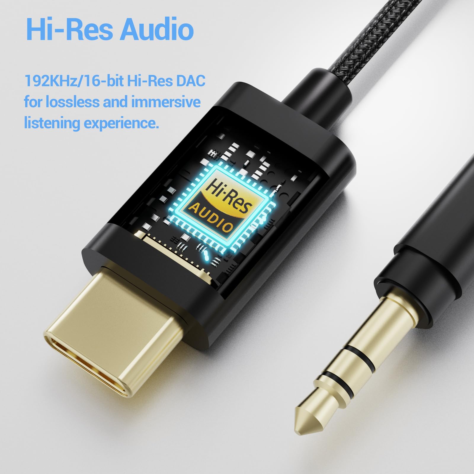 Amazon.com: Cubilux USB C Audio Cable with 192KHz DAC for Car