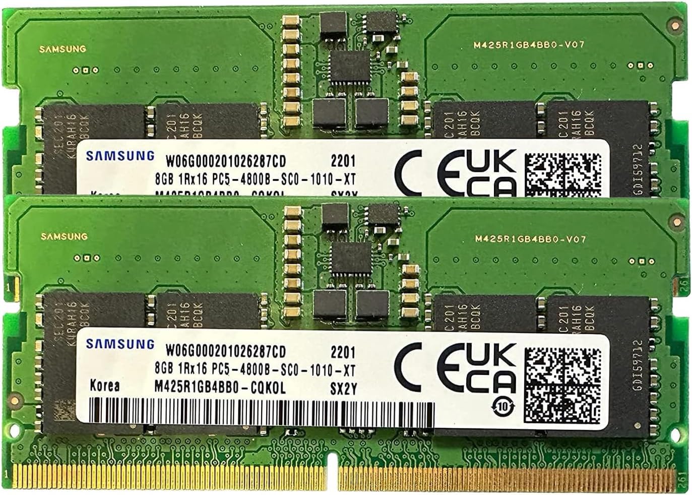 Samsung 16GB (8GB x 2) DDR5 4800MHz SODIMM PC5-38400 CL40 1Rx16