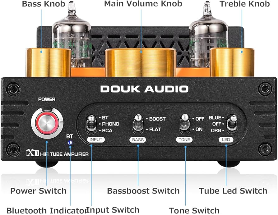 Amazon | Douk Audio X1 GE5752 Bluetooth 5.0 真空管アンプ MM