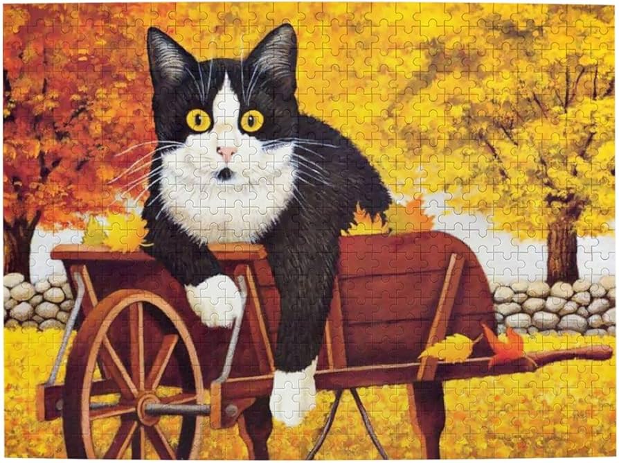 Amazon.co.jp: 500ピース ジグソーパズル 猫 油絵 水彩 ネコ 可愛い 52