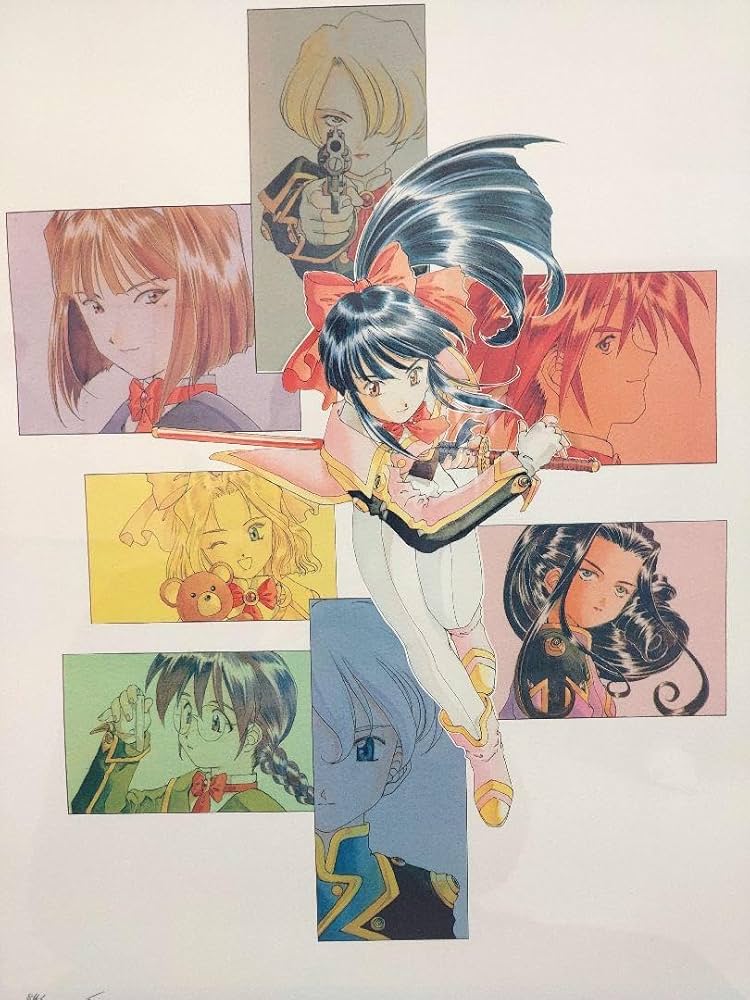 Amazon.co.jp: 直筆サイン入り サクラ大戦 リトグラフ 出撃 藤島康介