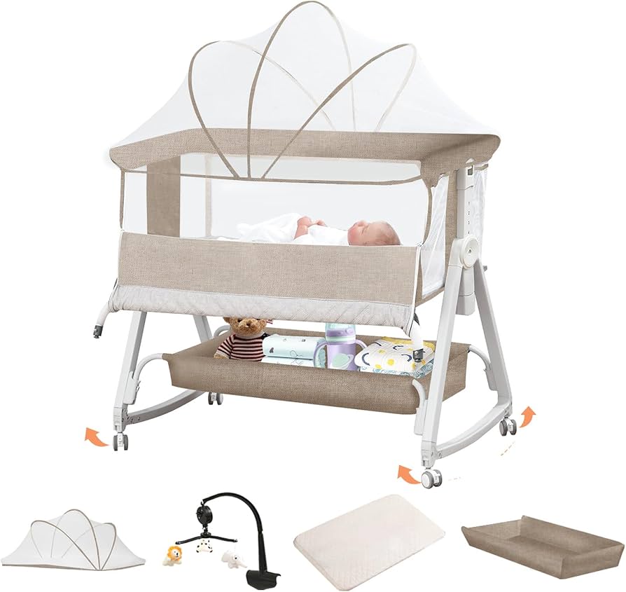 Amazon.co.jp: Cradoa ベビーベッド 添い寝ベッド 軽量 キャスタ付き