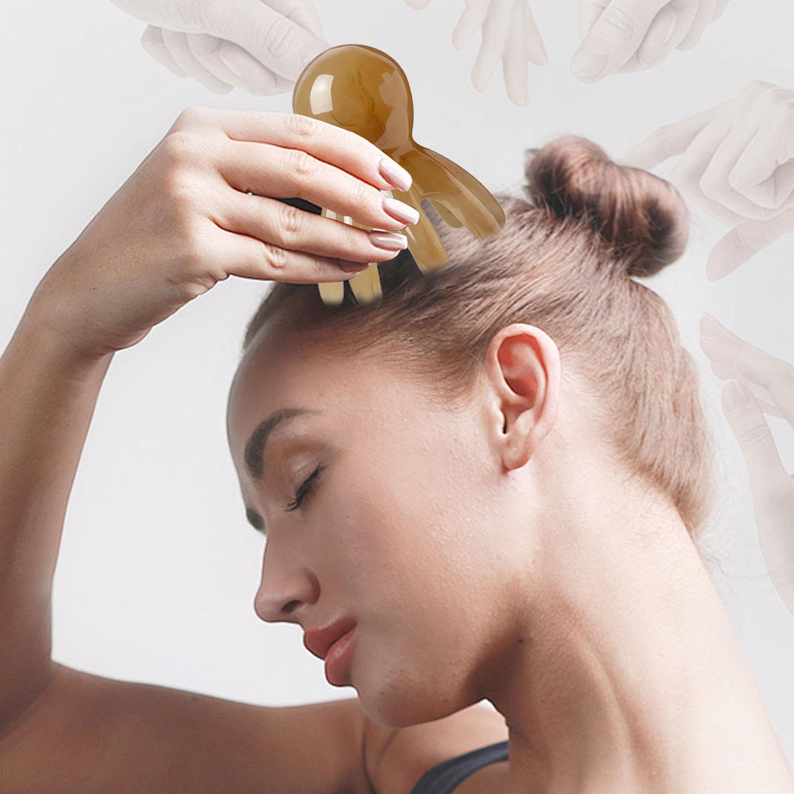 Amazon | Zmijkol ポータブル 8 本爪ヘッド マッサージ コーム、タコ