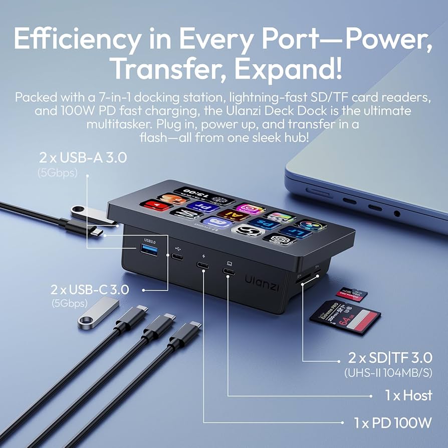 Amazon.com: ULANZI D200H 7-in-1 Hub Deck Studio Stream Controller