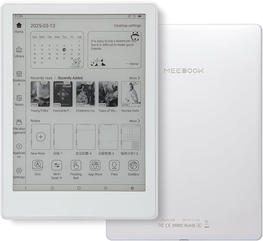 Meebook E-Reader M8 | 7.8' Eink Carta Screen | 300PPI Smart Light