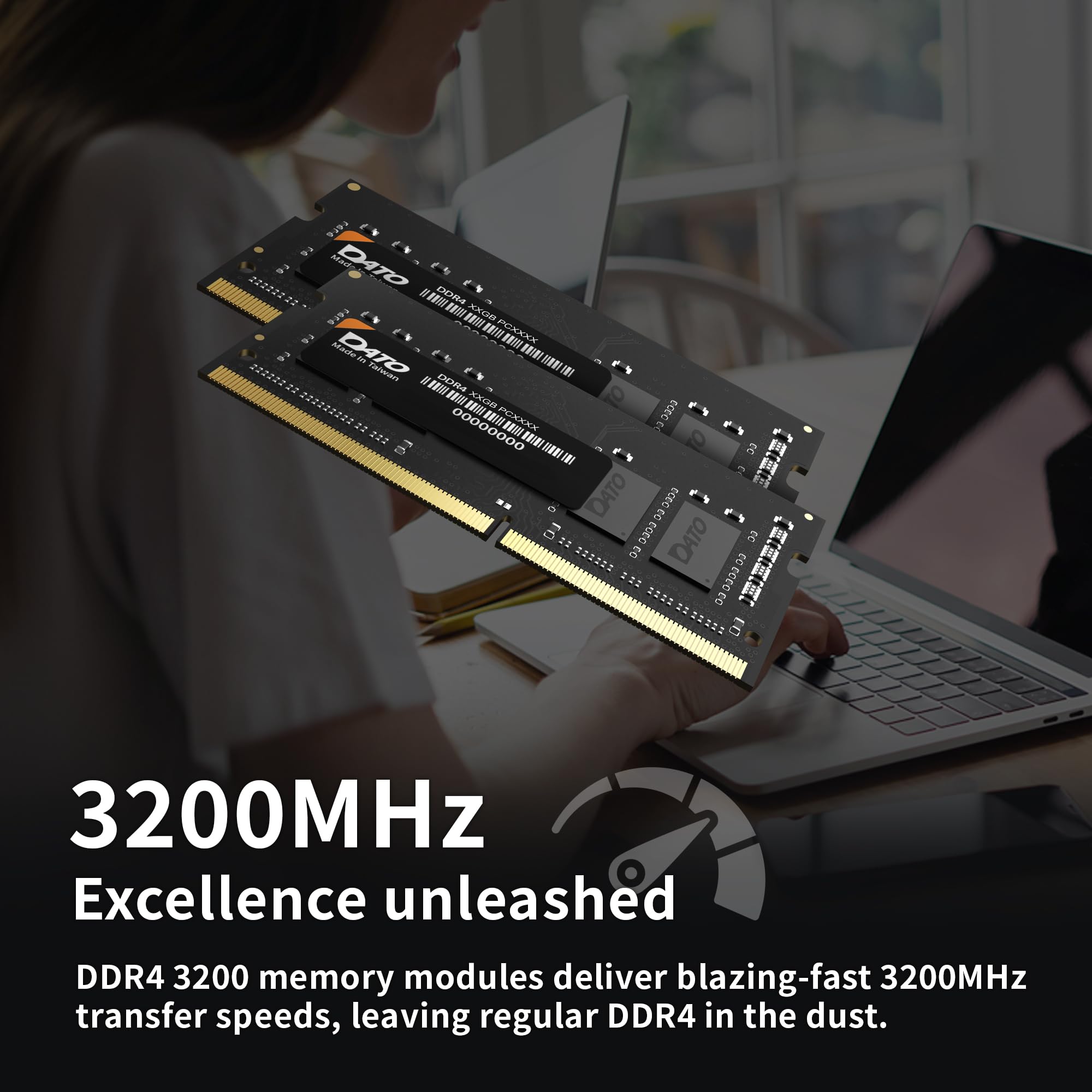 DATO 32GB RAM (16GBx2), DDR4 3200MHz PC4-25600 CL22 SODIMM 1.2V
