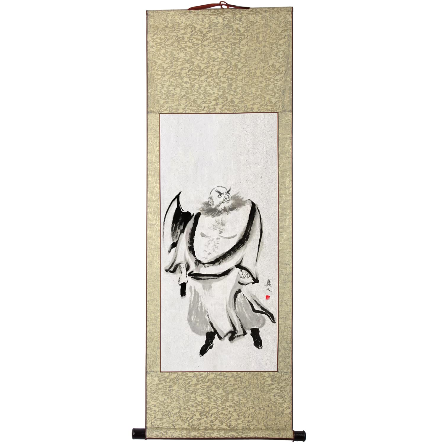 Amazon.co.jp: 掛軸(掛け軸) 水墨画『水滸伝』の英雄人物/李逵 四尺四