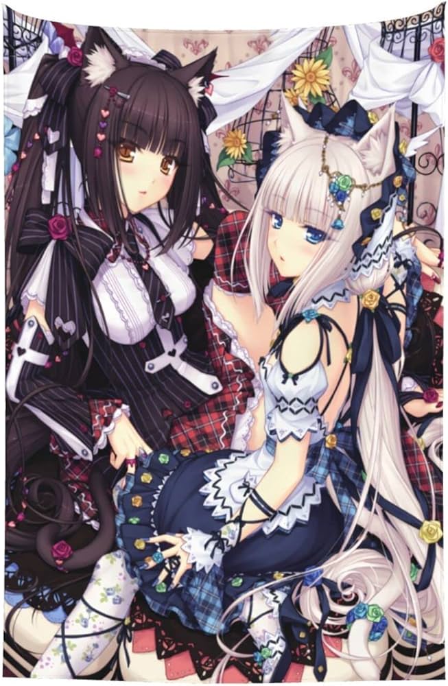 Amazon.co.jp: タペストリー ネコぱら ショコラ バニラ ポスター 絵画