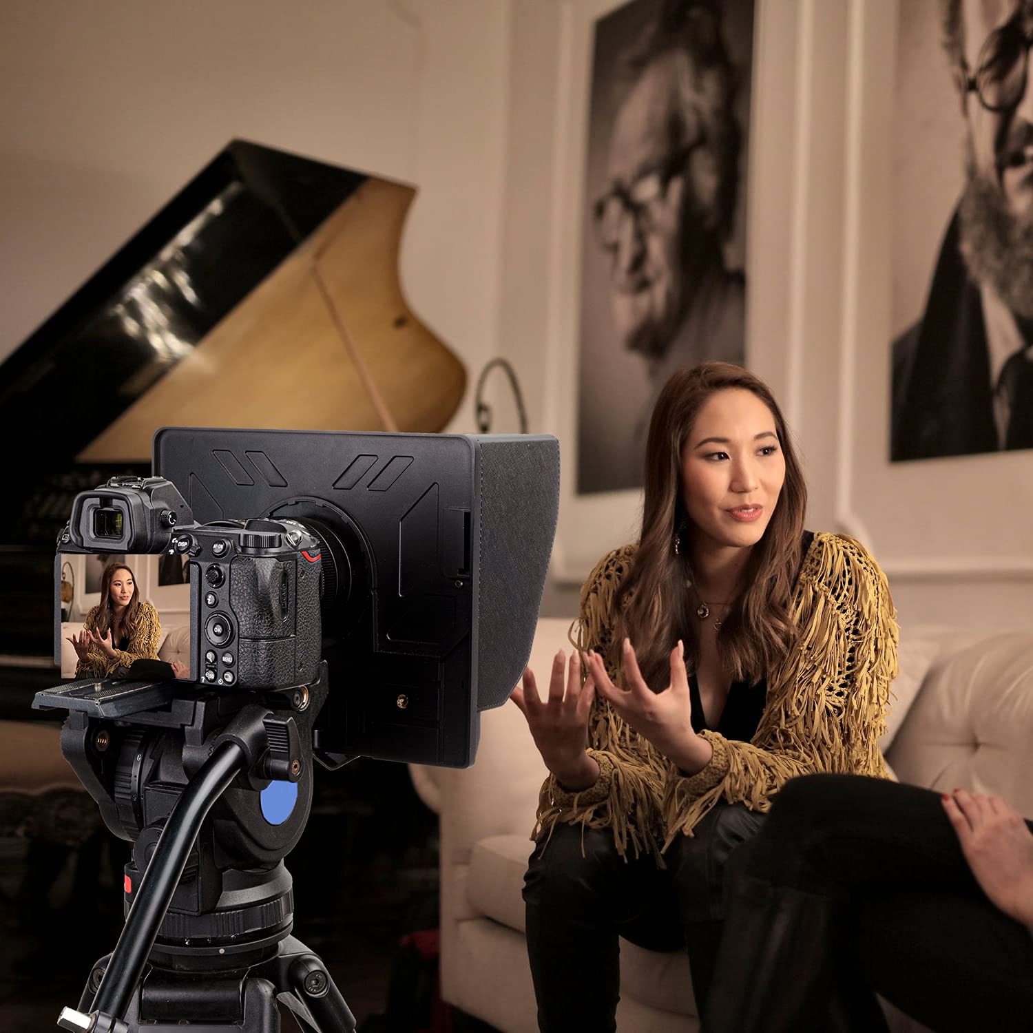 Amazon | YC Onion テレプロンプター タブレット/スマートフォンカメラ