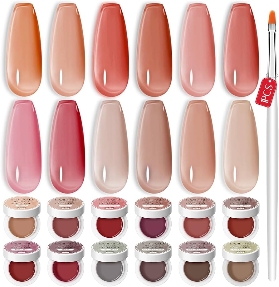 Amazon.co.jp: Saviland ゼリージェルネイルセット 透明感あり 12色