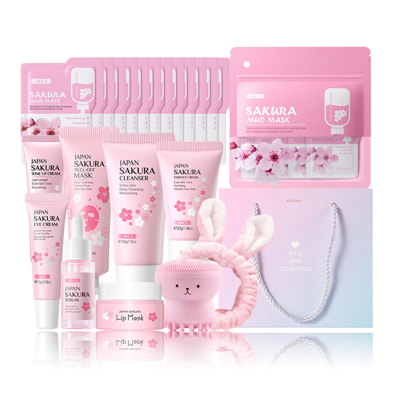 Amazon.com : Skin Care Set Sakura Women Beauty Gift Sets Korean