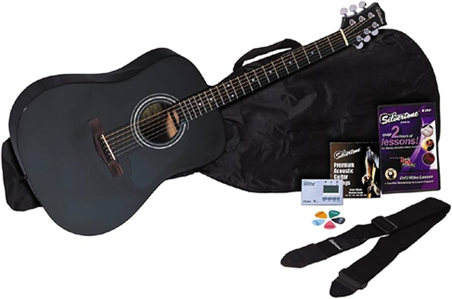 Amazon.com: Silvertone SD10 Acoustic Guitar Package, Black