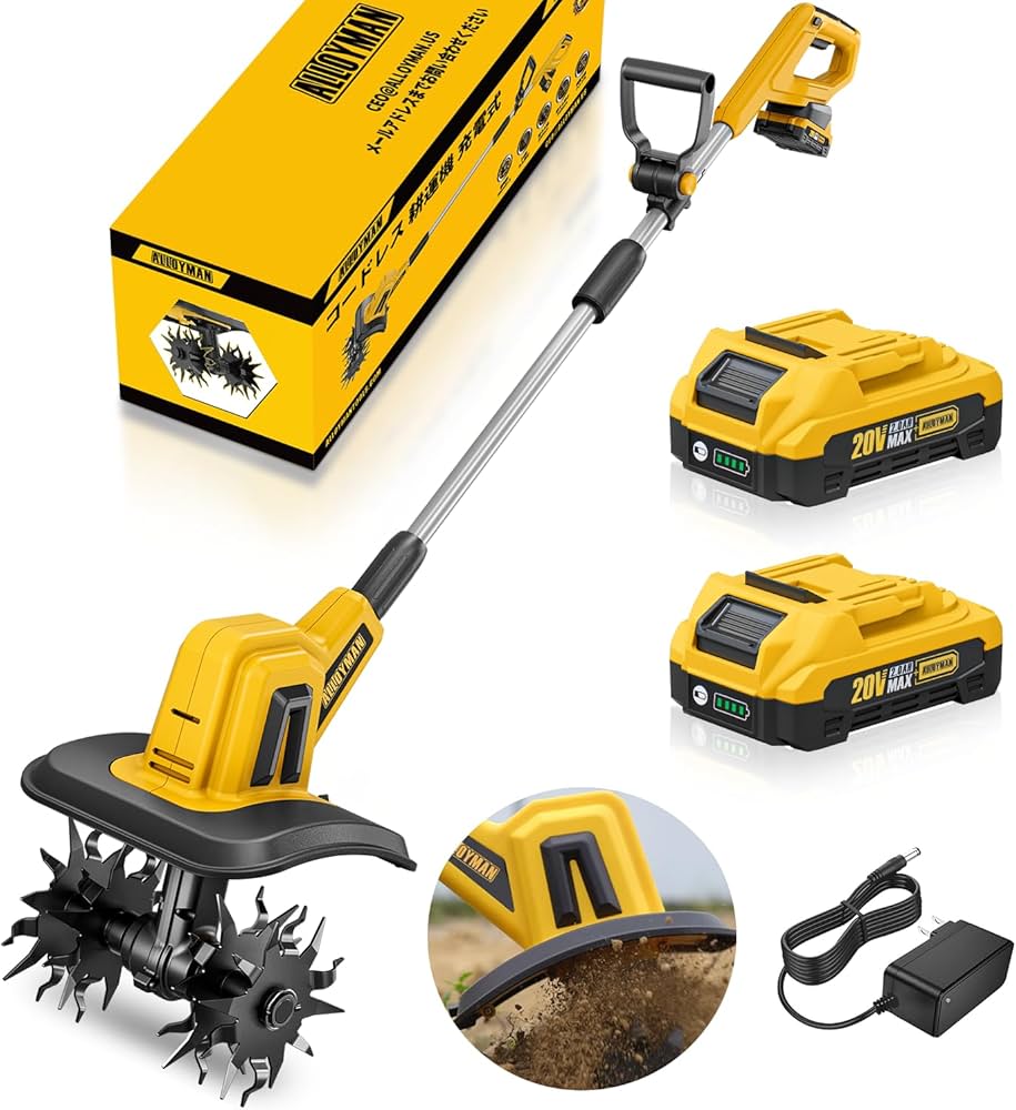 Amazon | Alloyman 耕運機 家庭用 充電式耕うん機 【2025新登場】2個