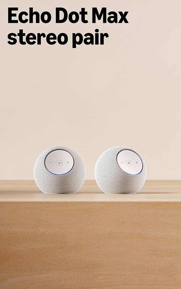 Amazon.com: Echo Dot Max (newest model) stereo pair, Glacier White