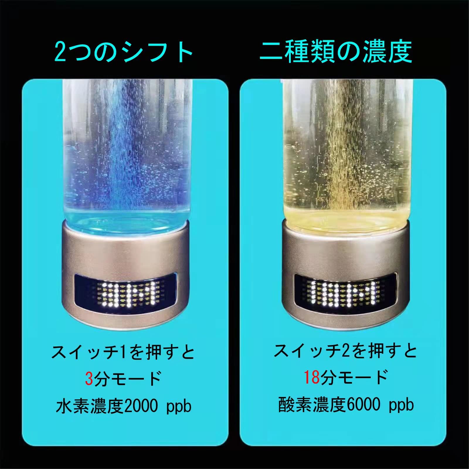 Amazon | 水素水生成器水素吸入器携帯用水素発生器一台二役水素生成器