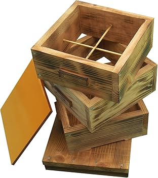Amazon.co.jp: 日本蜜蜂 ミツバチ 巣箱 日本みつばち 重箱式巣箱 3段