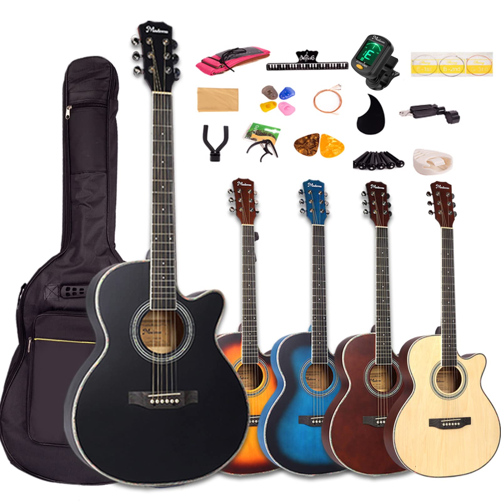 Amazon | Mademu アコースティックギター 初心者セット カッタウェイ