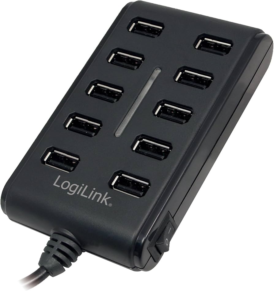 Amazon.co.jp: LogiLink USB2.0 10ポートハブ 黒 16744 : Computers
