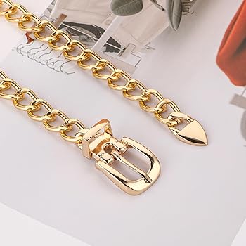 Amazon.co.jp: 女性用ゴールドチェーンベルト、ウェスタンチャンキー