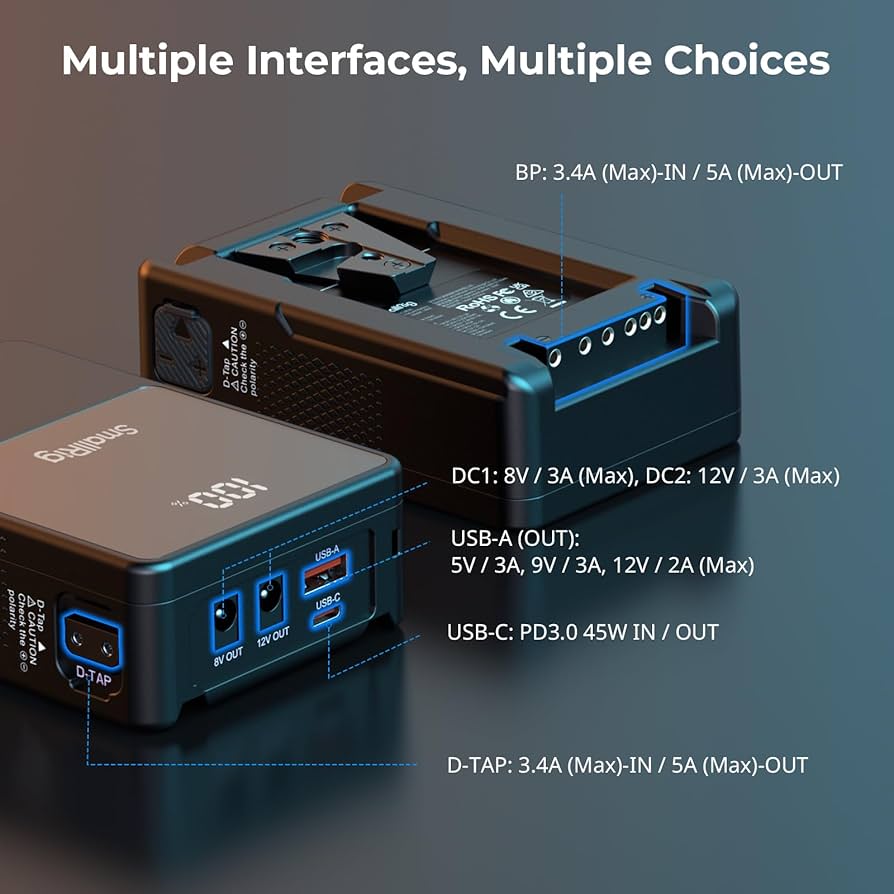 Amazon.com: SMALLRIG V Mount Battery VB50, 50Wh / 3400mAh V Mount