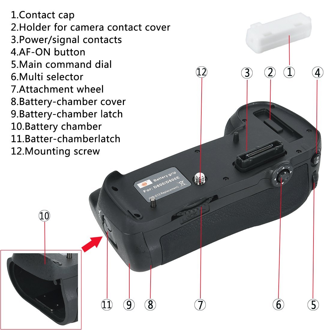 Amazon.com : DSTE MB-D12 MBD12 Multi Power Battery Grip Compatible
