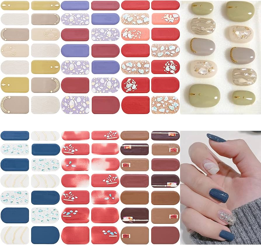 Amazon.co.jp: HERAXI ネイルシール 手の爪 6枚入 爪やすり付き ネイル