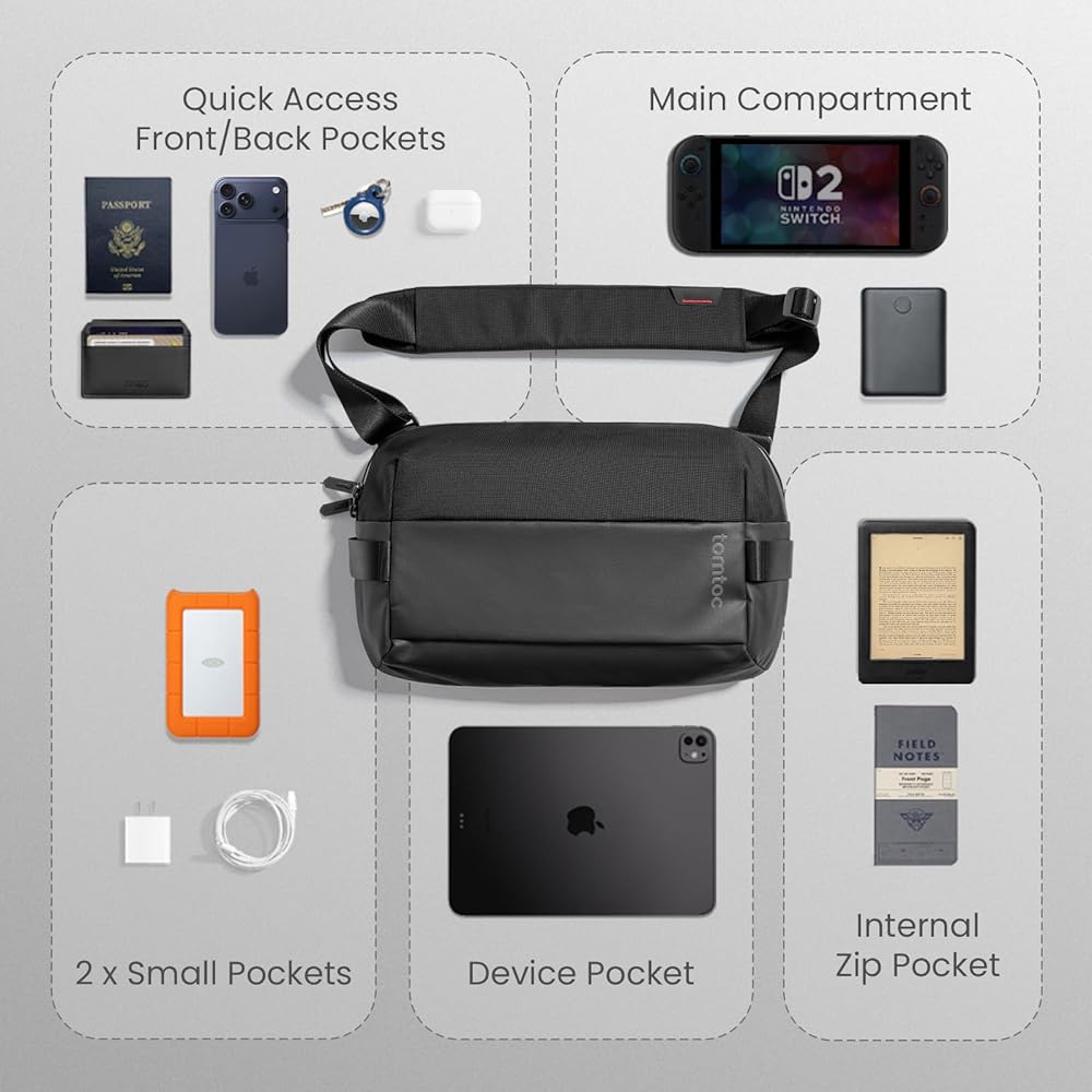 Amazon.com | tomtoc 7L Sling bag for 11-inch iPad Pro M5(2025)/M4