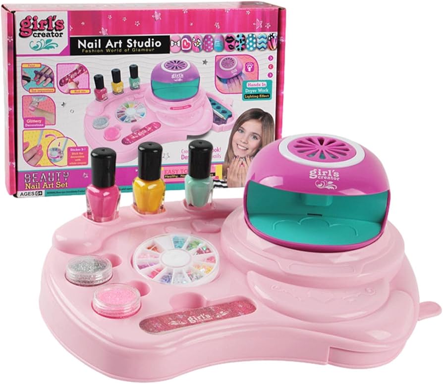 Amazon.co.jp: 女の子用マニキュアセット、ネイルドライヤー付き子供用