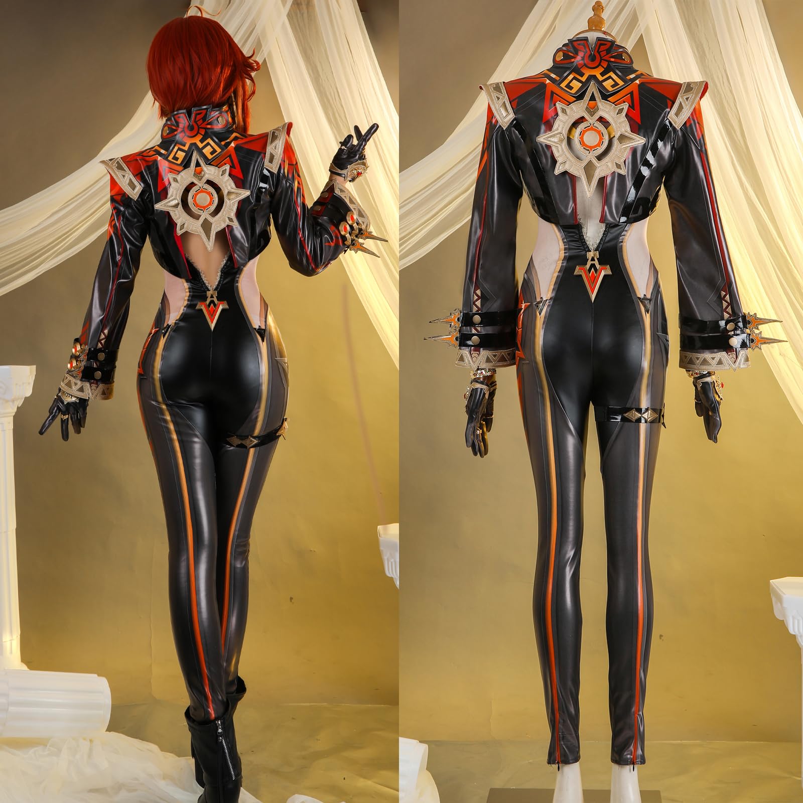 Amazon.co.jp: 原神 コスプレ マーヴィカ 炎神 コスプレ 衣装 +